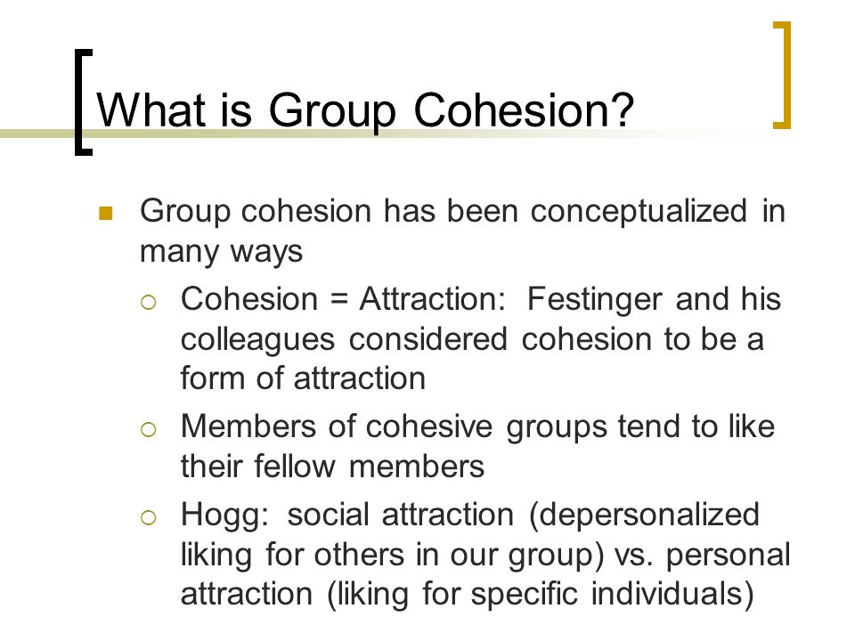 Four ways in which cohesion is